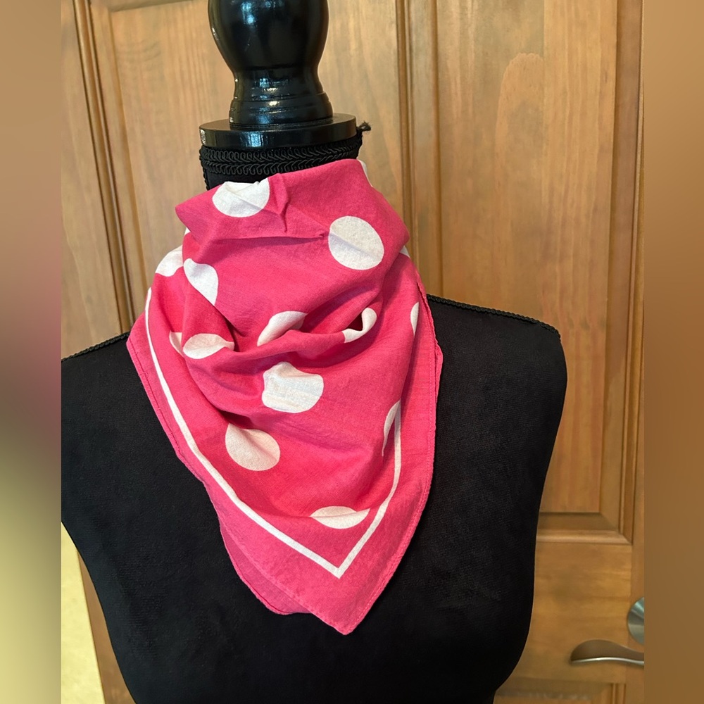 Pink Polka Dot Scarf